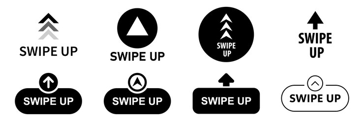 Vector swipe up for social media stories arrow up icon