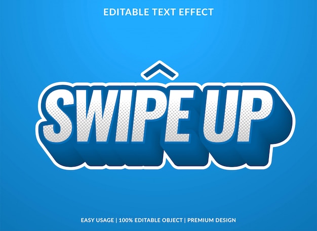 Swipe up text effect template with 3d bold style