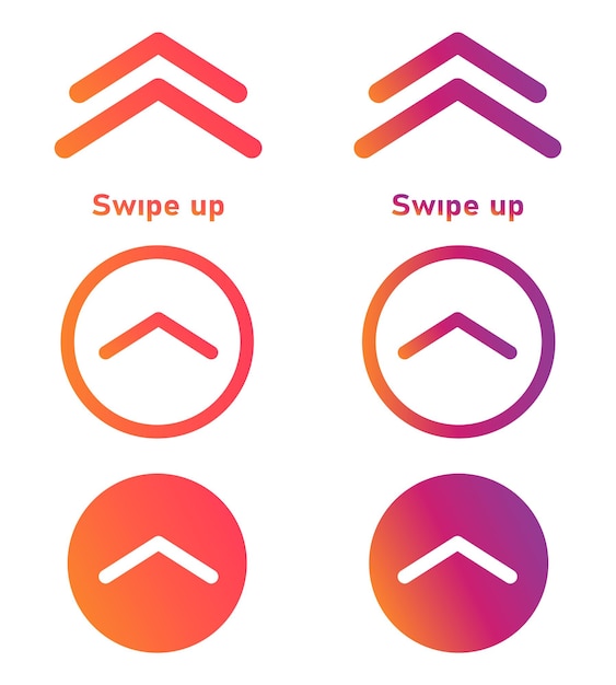 Vector swipe up vector button social media design