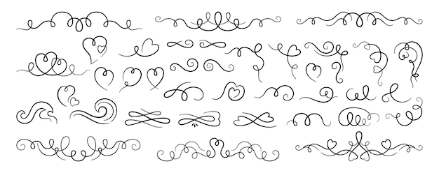 Swirl divisore ornamento filigrana calligrafico bordi vintage riccioli fiorisce arredamento moderno telaio