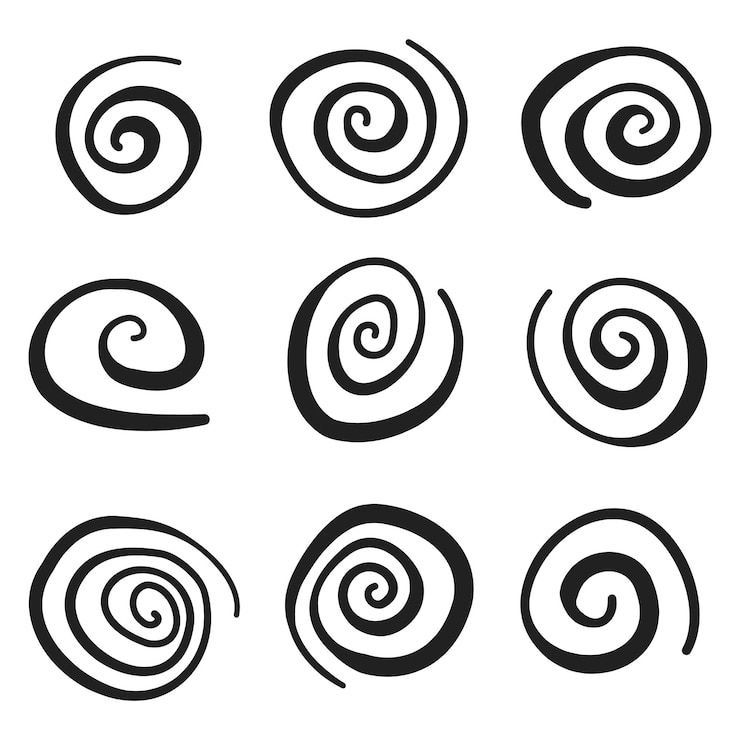 Vector swirl icon in hand drawn style handmade doodle vector illustration on isolated background spiral mark sign business concept