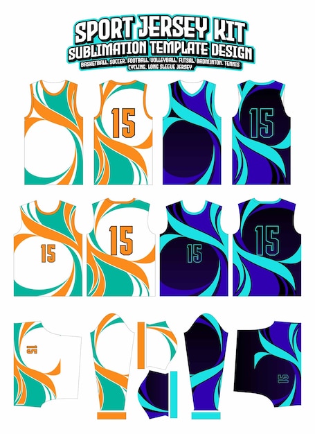 Vector swirl jersey design sportswear pattern template