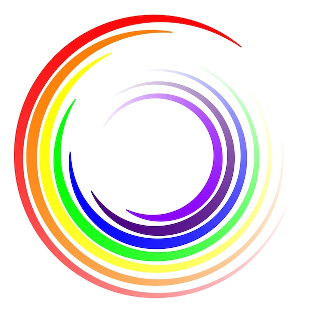 Vector swirl kleuren lgbt regenboog vector swirl wervelende stralen van kleuren van de regenboog logo sjabloon