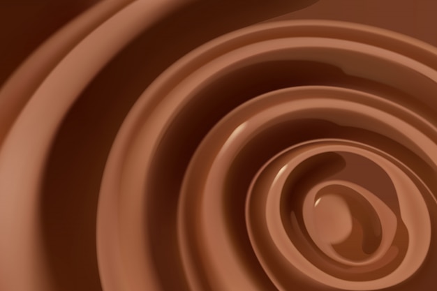 Swirl melted chocolate