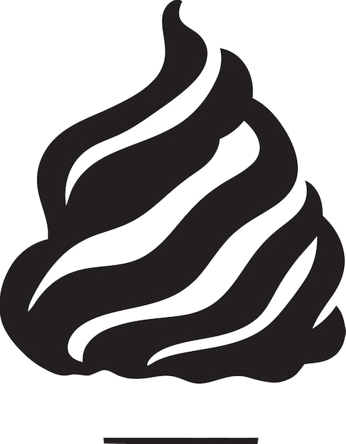 Swirled Elegance Ice Cream Emblem Design Frosty Temptation Black Cone Treat