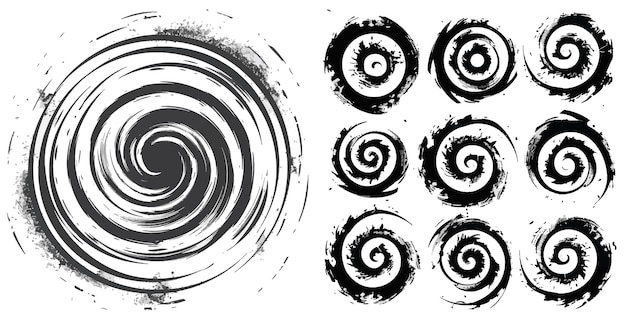 Swirling abstract simple rotating spirals