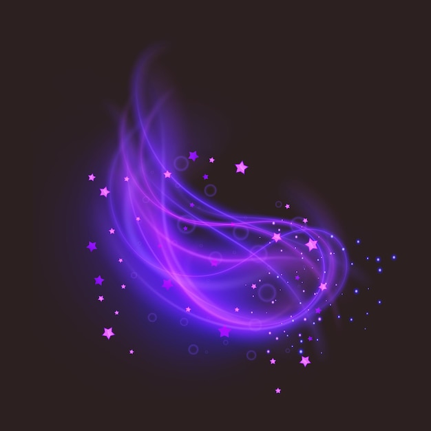 Vector swirling galaxy and stars in dark sky background with galaxy and universe vector illustration