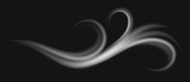 Vector swirling wind blowing smoke