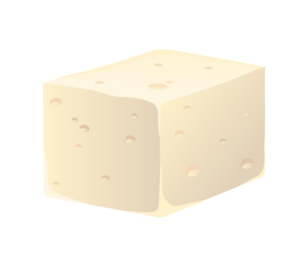 Vector swiss cheese block with holes realistic dairy product gourmet cheese delicacy swiss emmental or