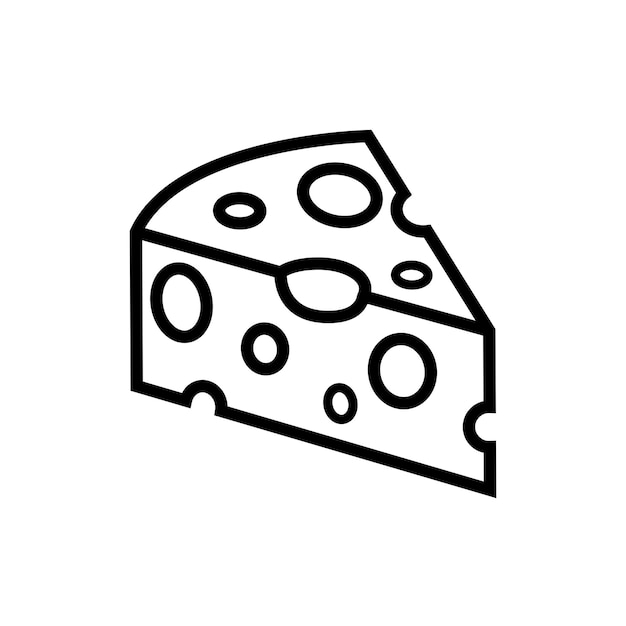 Swiss cheese or Emmental cheese line art vector icon for food apps and websites