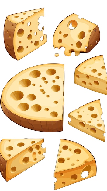 Vector swiss cheese food drawing cartoon artwork vector