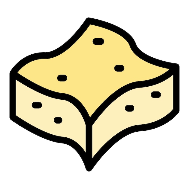 Vettore iconica del formaggio svizzero contorno dell'icona vettoriale del formaggio svizzero colore piatto isolato