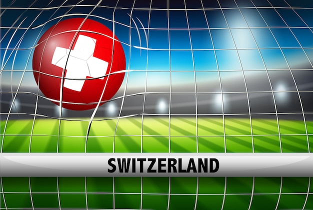 A Swiss flag on soccer ball