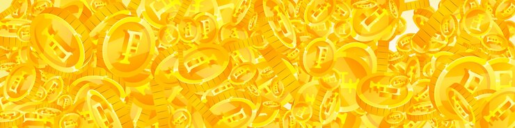 Vector swiss franc coins falling. awesome scattered chf coins. switzerland money. juicy jackpot, wealth or success concept. vector illustration.