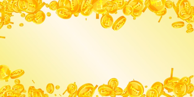 Монеты швейцарского франка падают золотые разбросанные монеты chf швейцария деньги джекпот концепция богатства или успеха широкая векторная иллюстрация