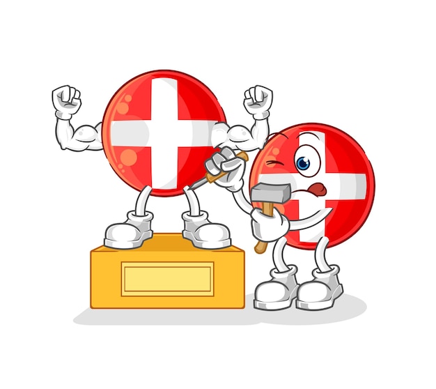 Swiss sculptor character cartoon mascot vector