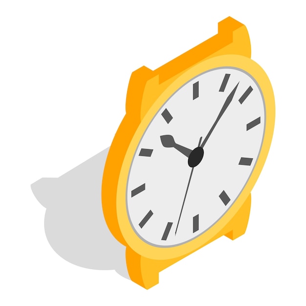 Swiss watch icon in isometric 3d style on a white background