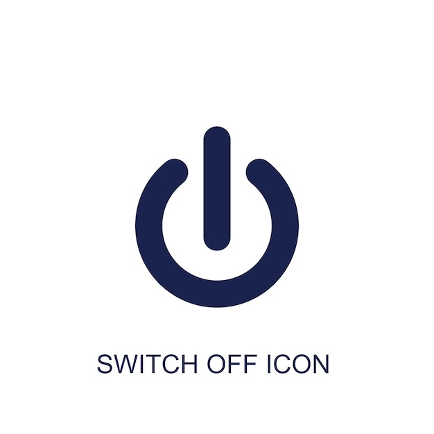 Vector switch off icon white background