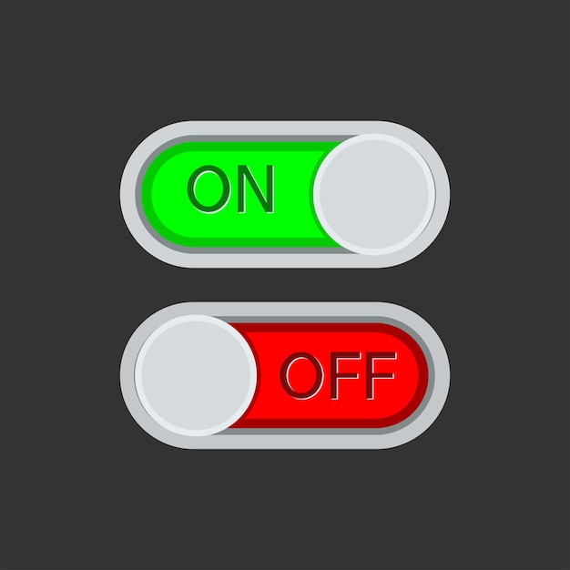 Switch in on and off positionvector illustration