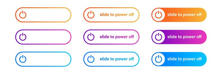 Vector switch toggle button on off gradient . vector isolated icon. gradient web ui design. power switch icon. round button. button with switch. eps 10
