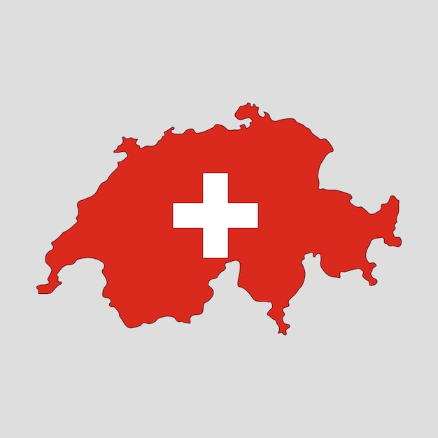 Switzerland country outline map. Vector illustration