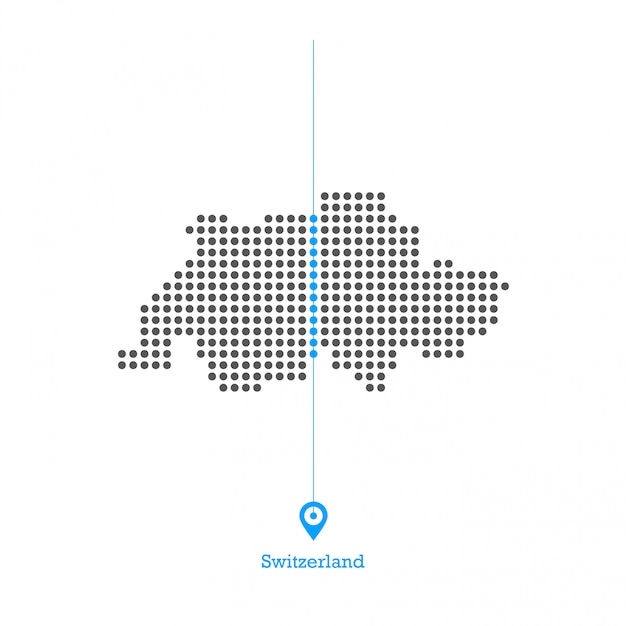 スイスのドットマップデザインベクター