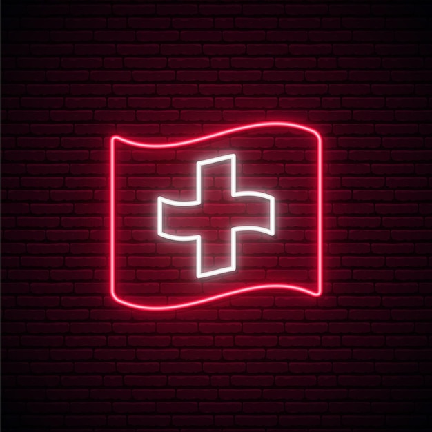 Switzerland flag neon sign