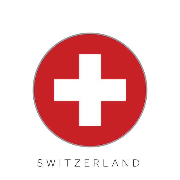 Значок вектора круглого круга флага швейцарии