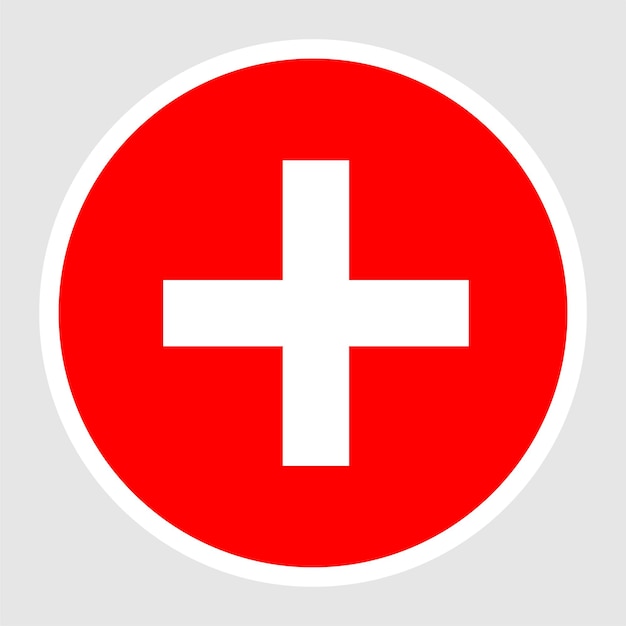 Vector switzerland flag round flat circle icons.