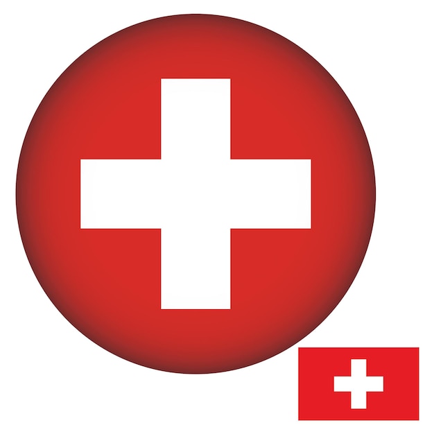 Флаг Швейцарии круглая форма