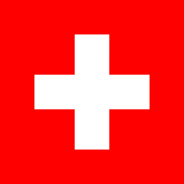 スイスの国旗のベクトル グラフィック 四角形のスイスの国旗の図 スイスの国旗は自由の愛国心と独立の象徴です