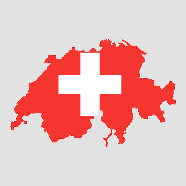 Switzerland map and flag