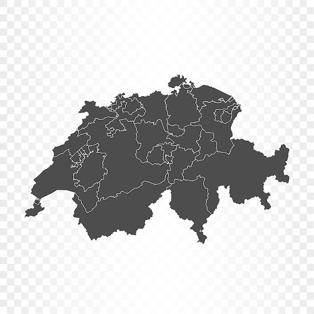 Switzerland map isolated rendering