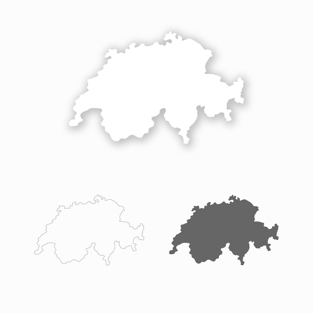 Switzerland map set for design easy to edit