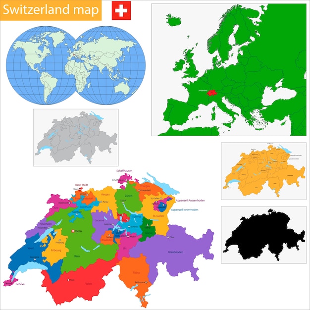 Vector switzerland map