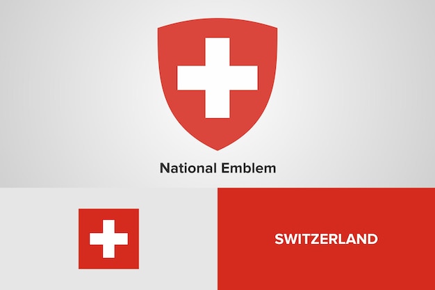 Switzerland National Emblem Flag Template