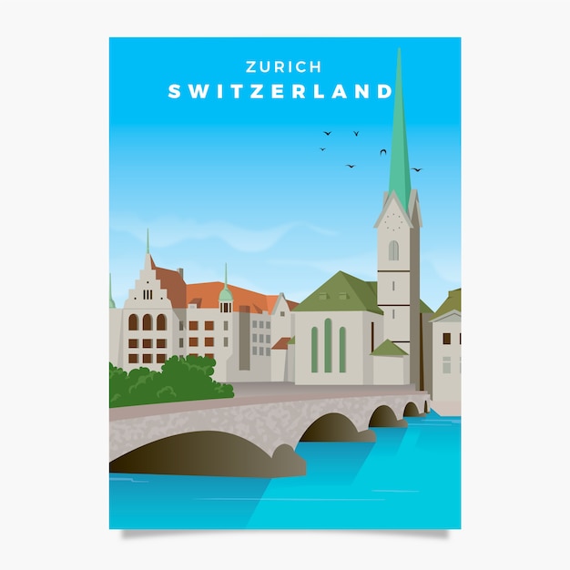 Modello di volantino promozionale della svizzera