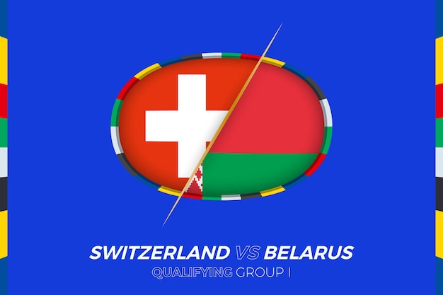 유럽 축구 토너먼트 예선 그룹 I의 스위스 Vs 벨로루시 아이콘