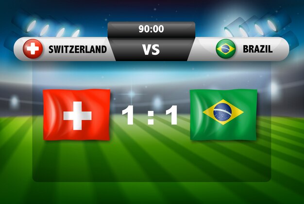 Svizzera vs partita di calcio brasiliano