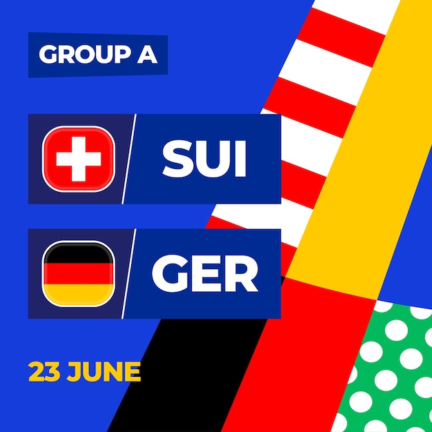 Vector switzerland vs germany football 2024 match versus 2024 group stage championship match versus teams