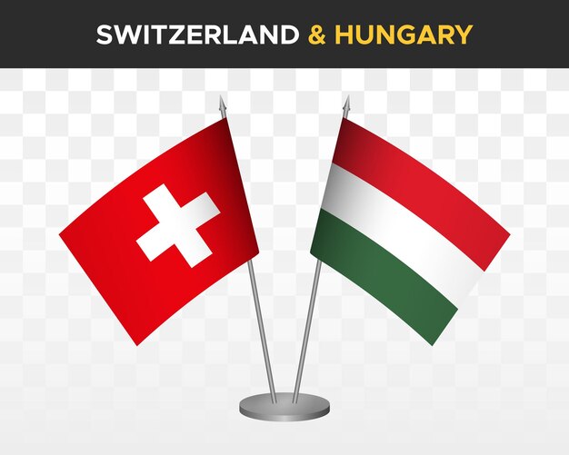 Макет флагов Швейцарии против Венгрии
