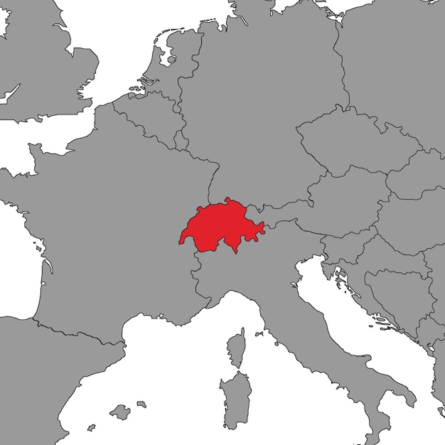 スイスの世界地図 ベクトル図