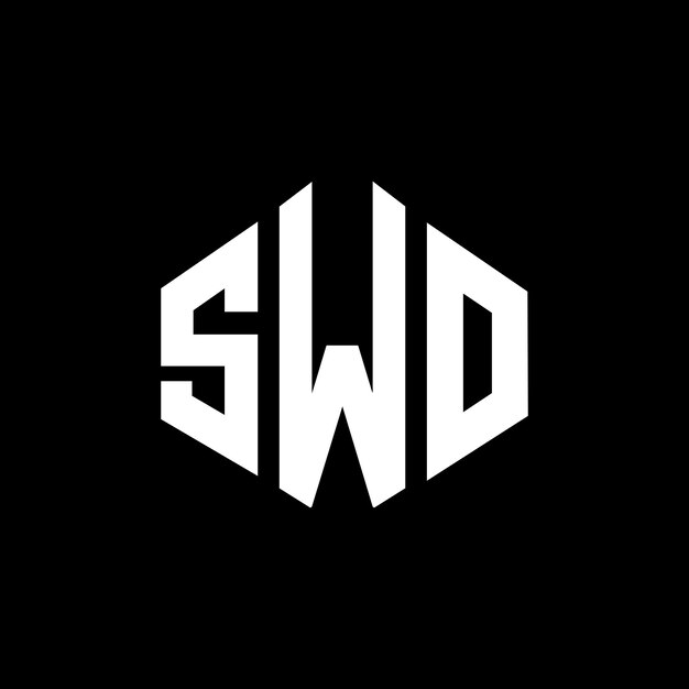Дизайн логотипа с буквой SWO с формой многоугольника SWO дизайн логотипа в форме полигона и куба SWO шестиугольник векторный логотип шаблон белый и черный цвета SWO монограмма бизнес и логотип недвижимости