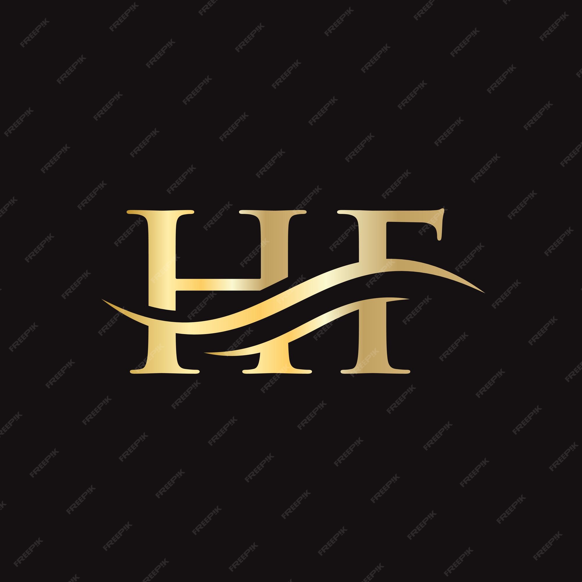 Premium Vector Swoosh letter hf logo design for business and company Premium Vector Swoosh letter hf logo design for business and company