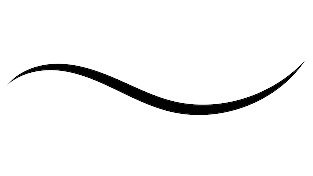 Vector swoosh-lijn onderstreept krullende kalligrafieslag elegante decoratie getekende werveling