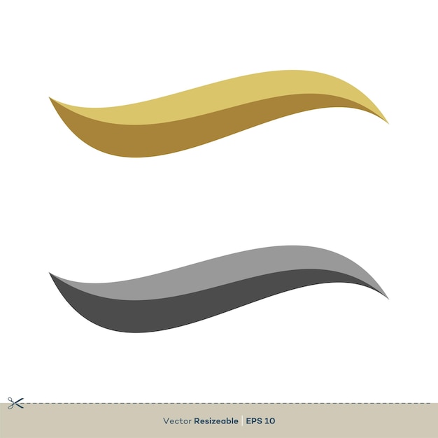 Swoosh Логотип Шаблон Золотой Волны Векторные Иллюстрации Дизайн Вектор EPS 10