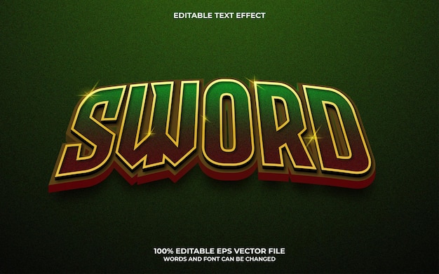 Sword 3d editable text effect