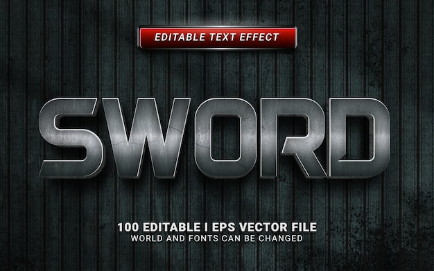 Vector sword 3d style text effect