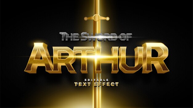 Vector the sword of arthur text effect