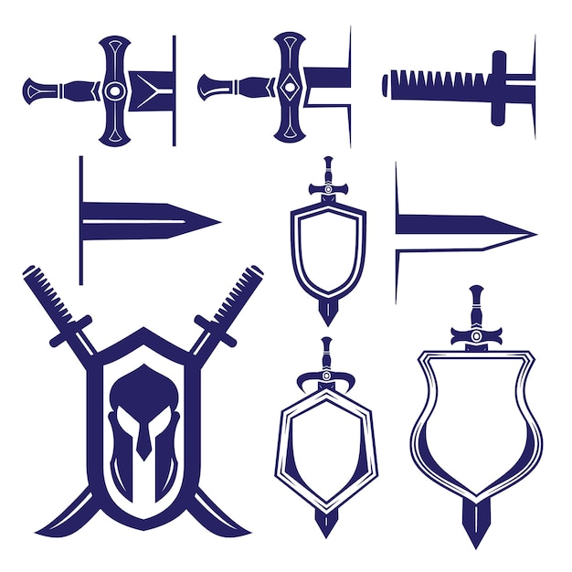 Vector sword defense shape collections